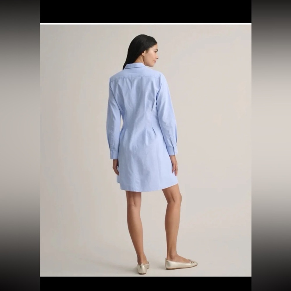 Untuckit Cotton Oxford Jules Shirt Dress in Light Blue
 size 12 - Picture 2 of 12
